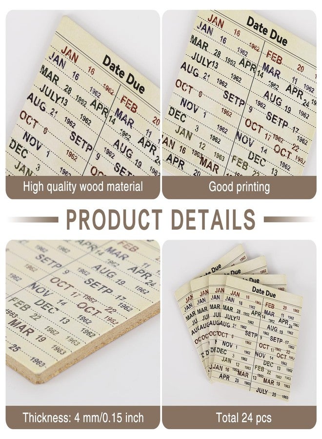 WAYASDCU 24 Pcs Library Due Date Card Book Coasters, Book Themed Party Favors Book Club Gifts for Book Club Decorations Library Decor Bookish Gifts Librarian Gifts - Image 2